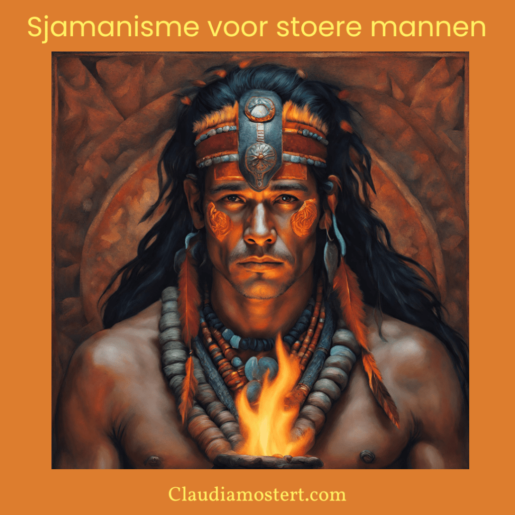 Sjamanistische man met vuur. Sjamanisme voor mannen.