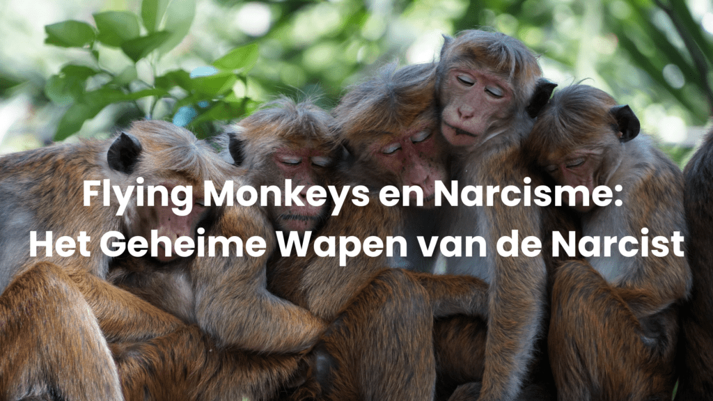 Groep apen dicht tegen elkaar. Flying monkeys en narcisme.
