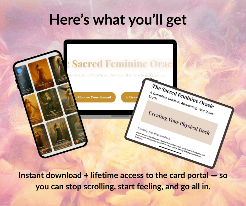 Sacred Feminine Oracle Deck, inclusief online kaartentrekpagina - Afbeelding 2